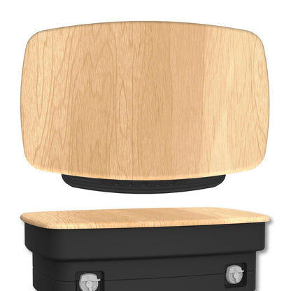 Compact countertop display case with wooden surface ideal for trade shows and exhibitions