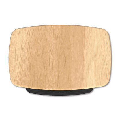 Trade show countertop case display with wood grain top for exhibitions and special events