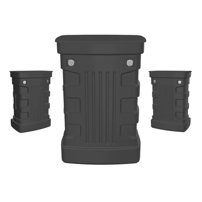 Trade show portable secure storage cases with locking lids for exhibitions and special events