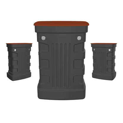 Portable trade show counters with durable lockable storage, ideal for exhibitions and special events