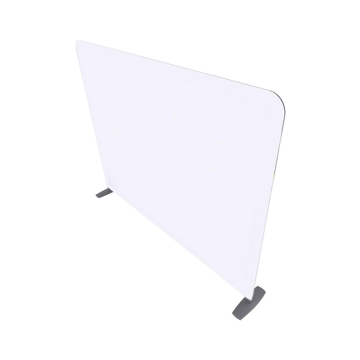 8ft single-sided fabric trade show display with freestanding base for exhibitions and events