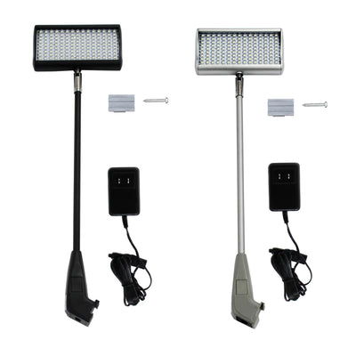 LED lights with mounting hardware and power adapters for trade shows, exhibitions, and special events