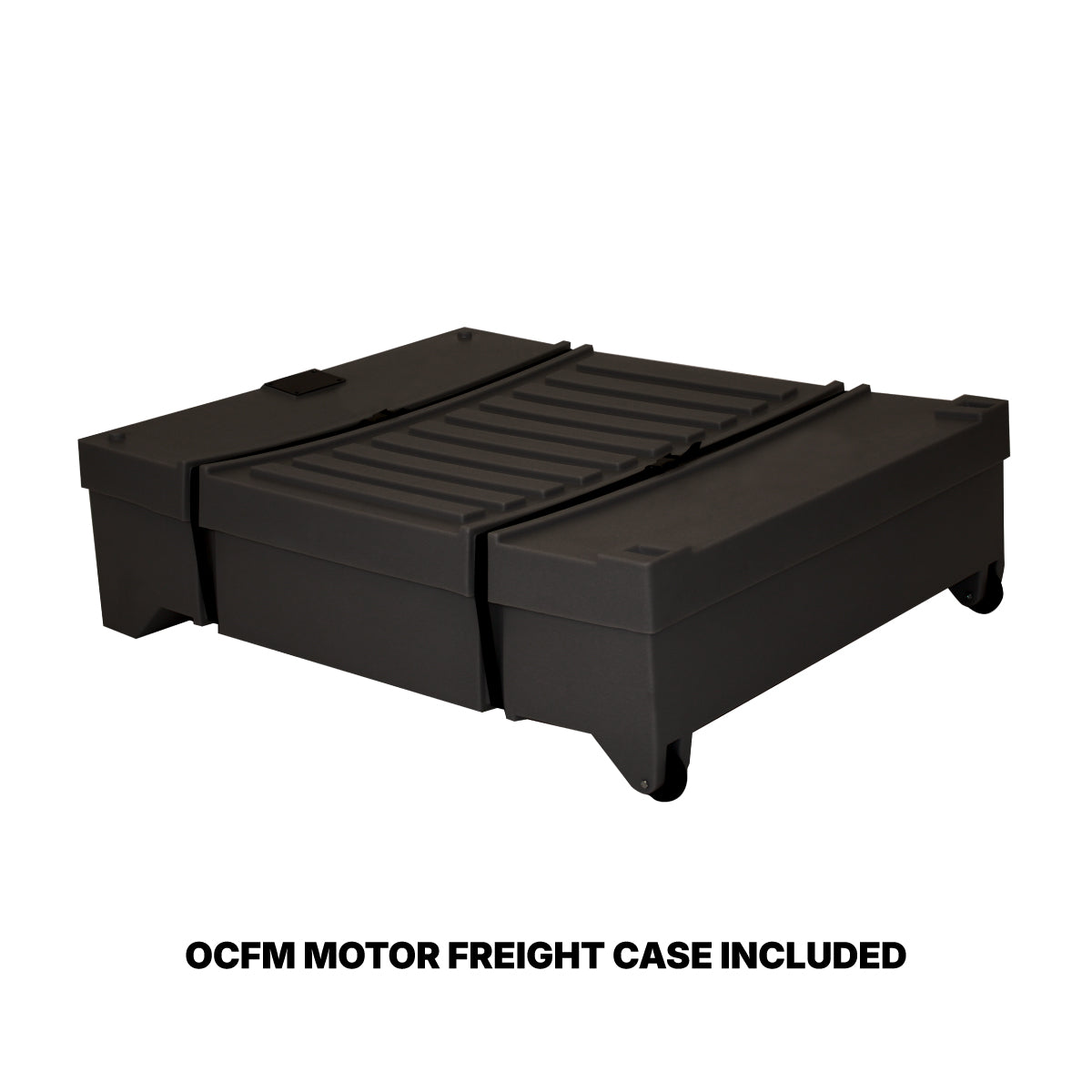 Compact motor freight case with wheels designed for trade shows, exhibitions, and event transport