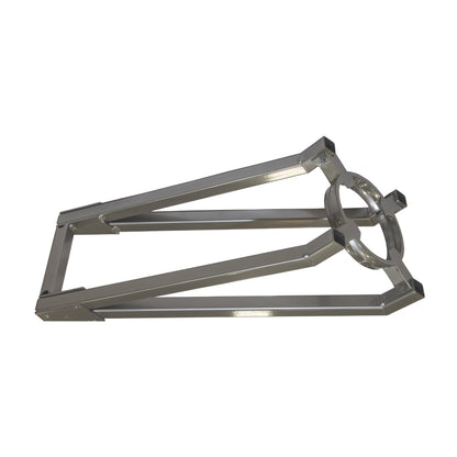 Metal truss component with angled base and circular connector for trade show and event display structures