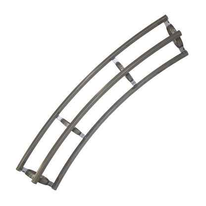 Curved metal truss section for trade show booths and exhibition displays