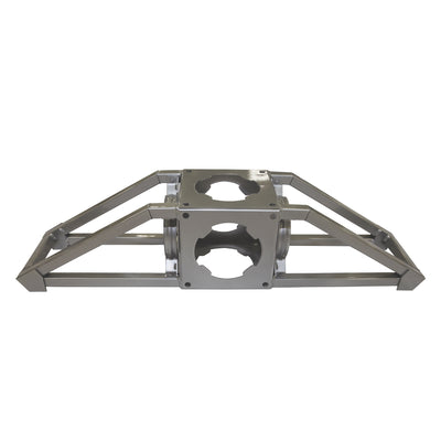 Metal truss connector base for modular trade show and exhibition display assemblies