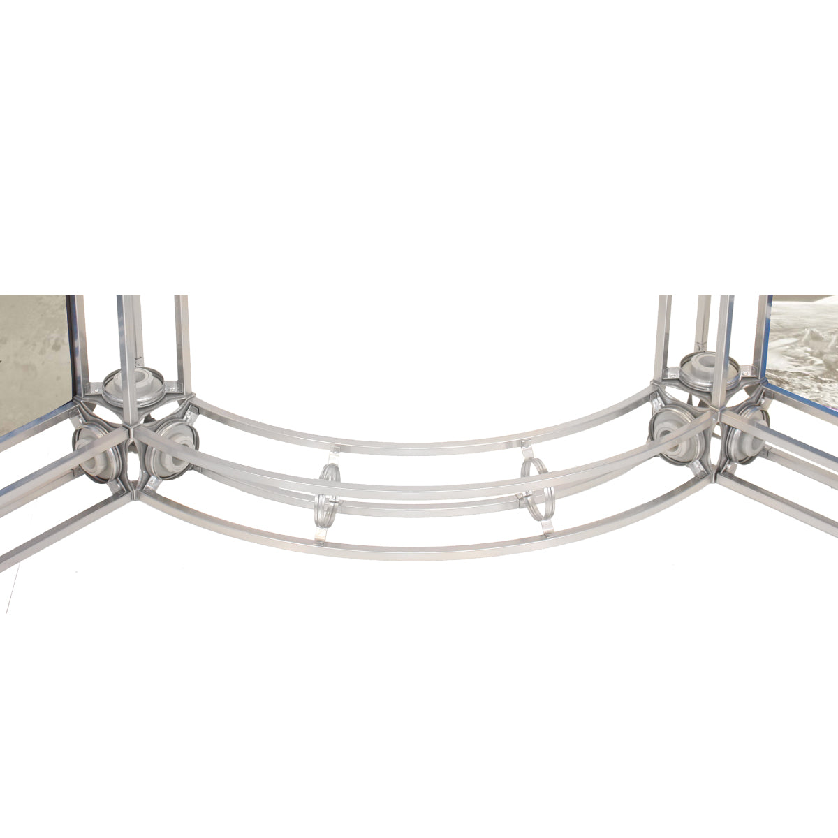 Curved section of modular truss system for trade show booth and exhibition displays