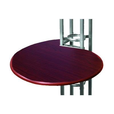 Round tabletop attached to modular truss display for trade shows and special events