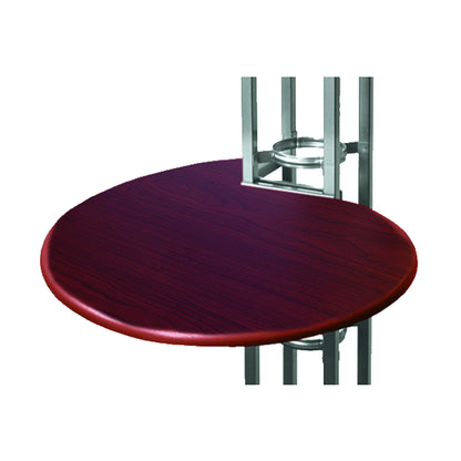 Round tabletop attached to modular truss display for trade shows and special events