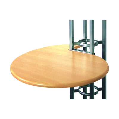 Round tabletop with metal frame support for trade shows, exhibitions, and special events