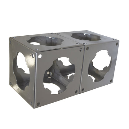 Metal double truss junction connector for building modular trade show and exhibition structures