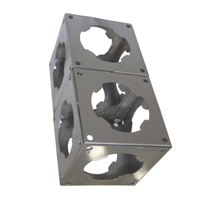 Modular metal double truss junction connector for trade show and exhibition display structures