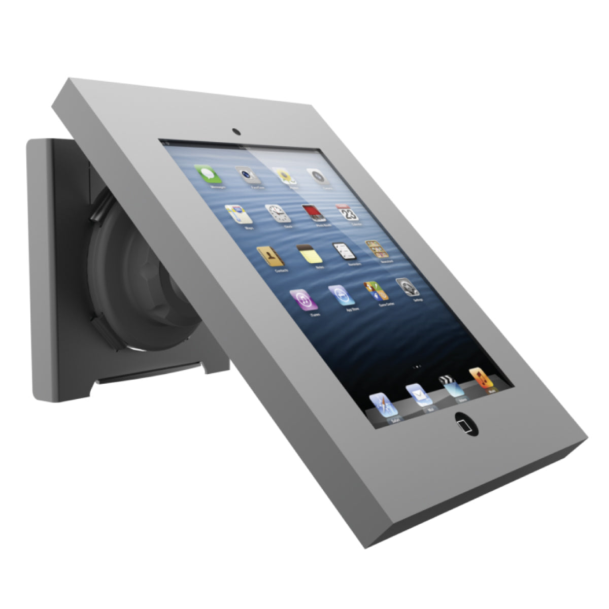 Secure iPad kiosk display mount ideal for trade shows, exhibitions, and special events