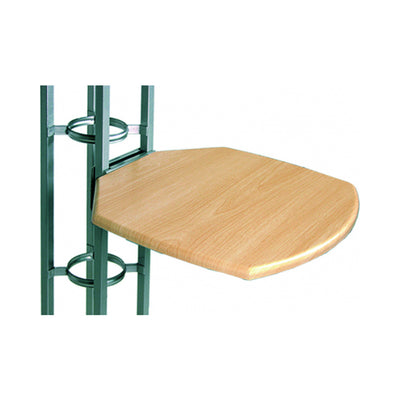 Hexagonal tabletop attached to truss frame for trade shows and special event displays