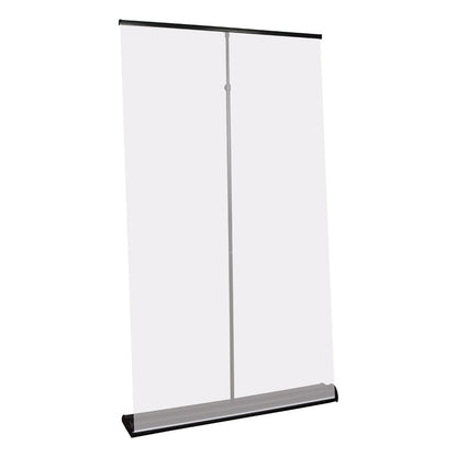Retractable banner stand display for trade shows and exhibitions with adjustable support pole
