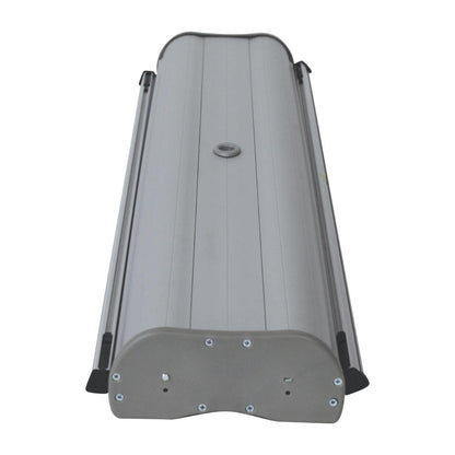 Double-sided banner stand base for trade shows and exhibitions with sturdy aluminum construction