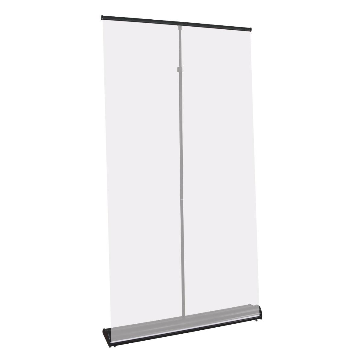 Retractable banner stand with extendable pole for trade shows and exhibitions