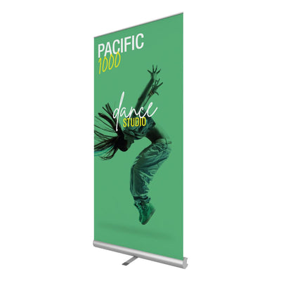 Retractable banner stand with dance studio promotion for trade shows and exhibitions