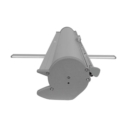 Retractable banner stand base with extended support arms for trade show and exhibition displays