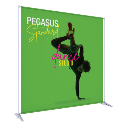 Pegasus Standard banner stand with dance studio graphic, ideal for trade shows and exhibitions