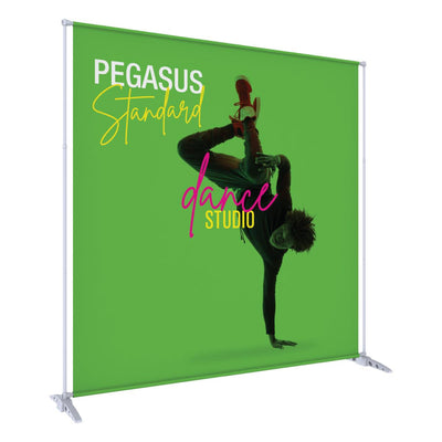 Pegasus Standard banner stand with dance studio graphic for trade shows and events