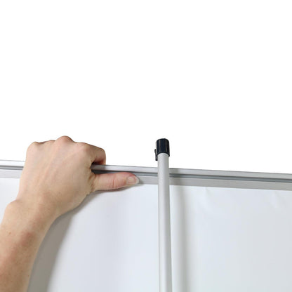 Hand assembling banner stand frame for trade shows and exhibitions setup