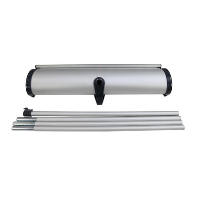 Retractable banner stand base and disassembled poles for trade show and exhibition displays