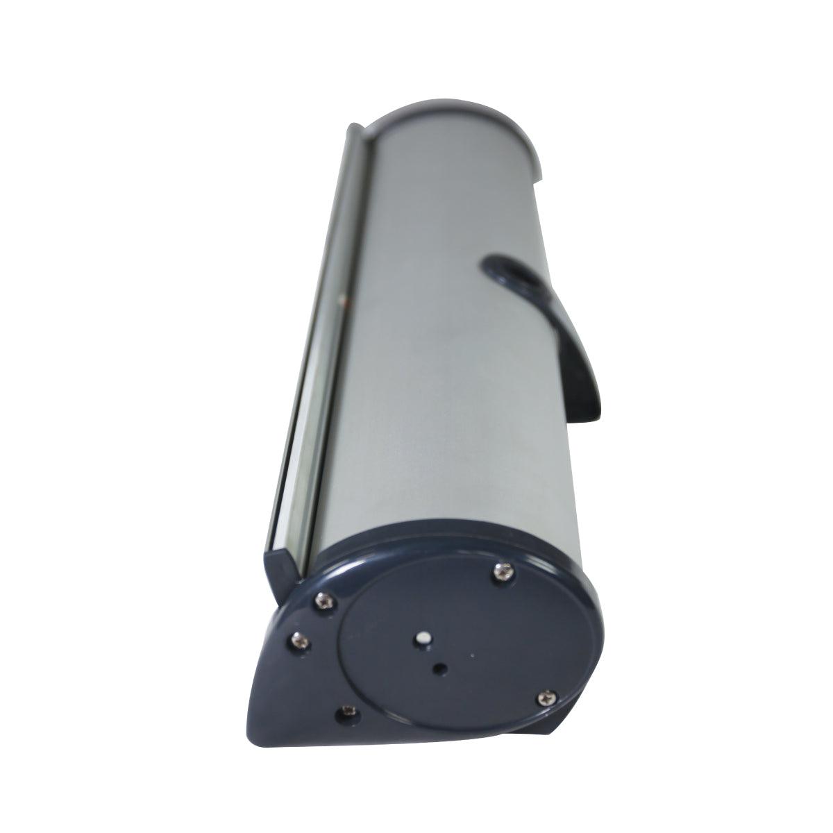 Compact retractable banner stand base for trade shows and special event displays