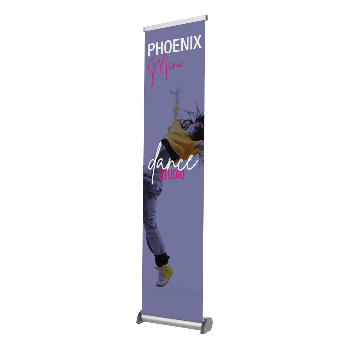 Compact tall banner stand featuring dynamic dance studio design for trade shows and events