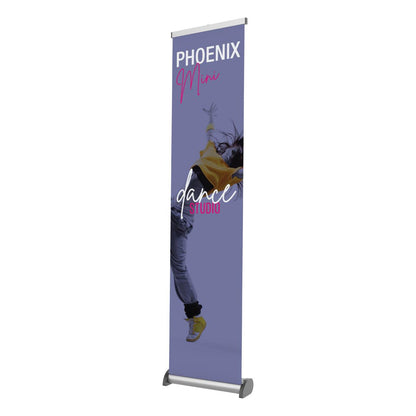 Compact tall banner stand featuring dynamic dance studio design for trade shows and events