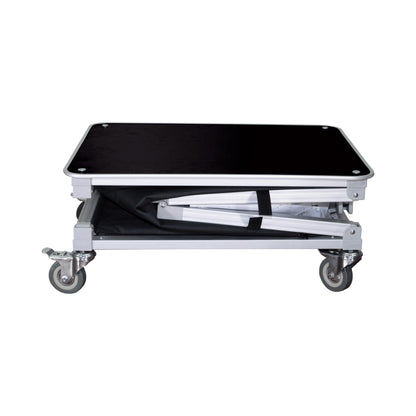 Collapsible rolling platform case with metal frame for trade shows and event transport