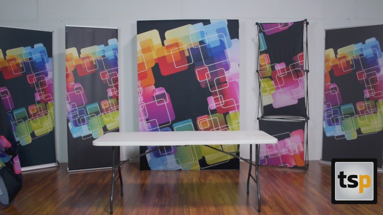 4ft  Demo Stretch Table Throw 4-Sided Custom Printed