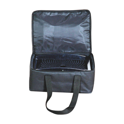 Durable carrying case with handles, designed for transporting trade show and exhibition equipment
