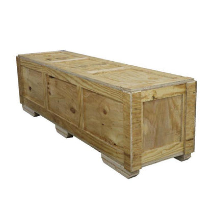 Wooden shipping crate for secure trade show and exhibition transport and storage