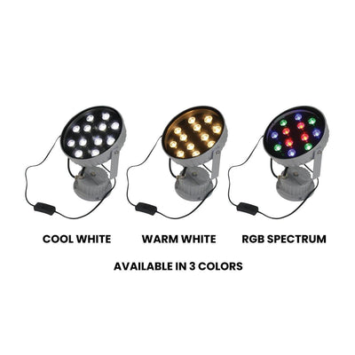 Three LED stage lights showing lighting options for trade shows, exhibitions, and events
