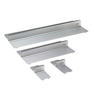 Four sizes of rigid sign panel bases for secure display at trade shows and exhibitions