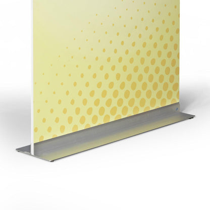 Rigid sign panel with metal base for stable trade show and exhibition displays