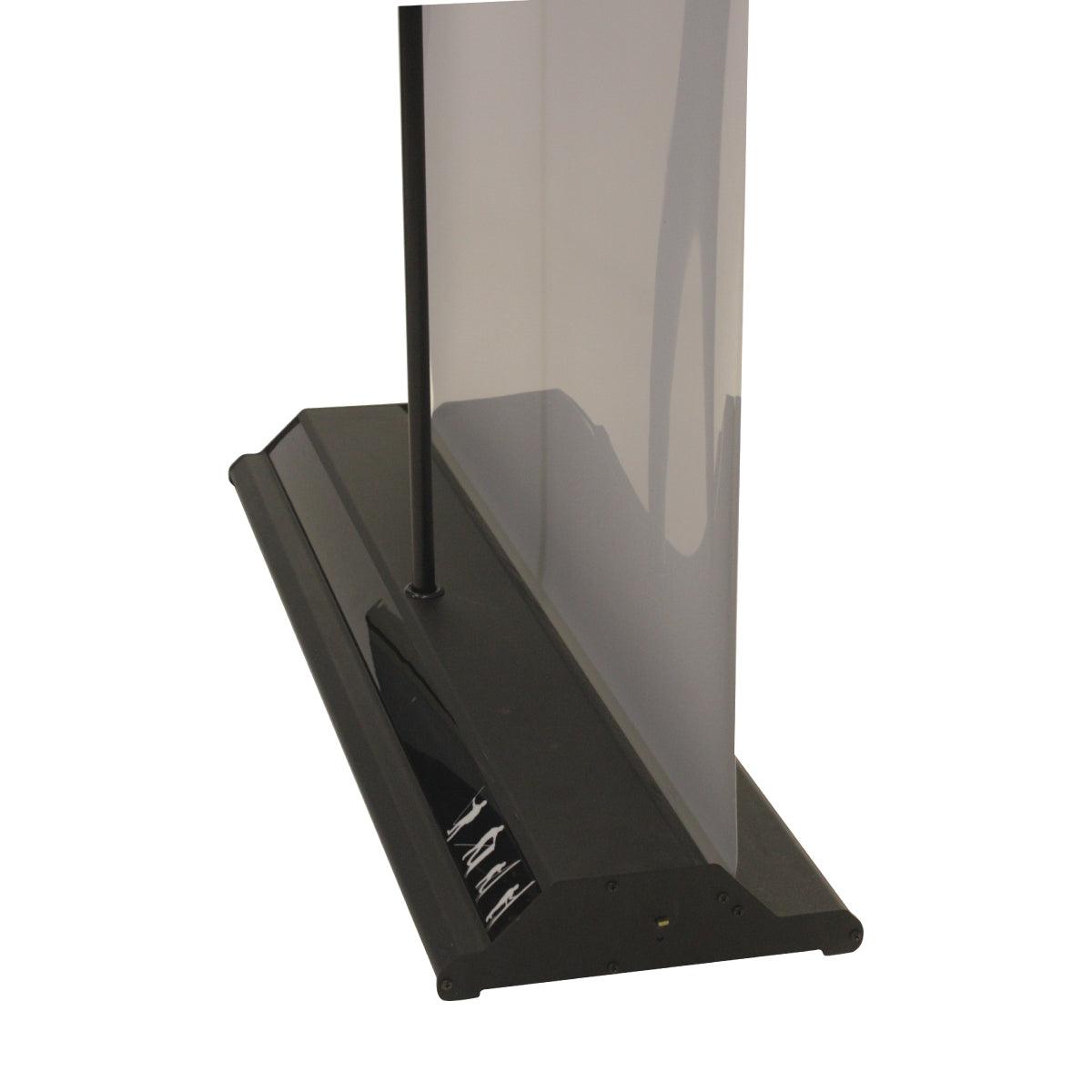 Retractable banner stand base for trade shows and exhibitions with upright support pole