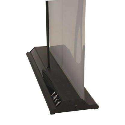 Retractable banner stand base for trade shows and exhibitions with upright support pole