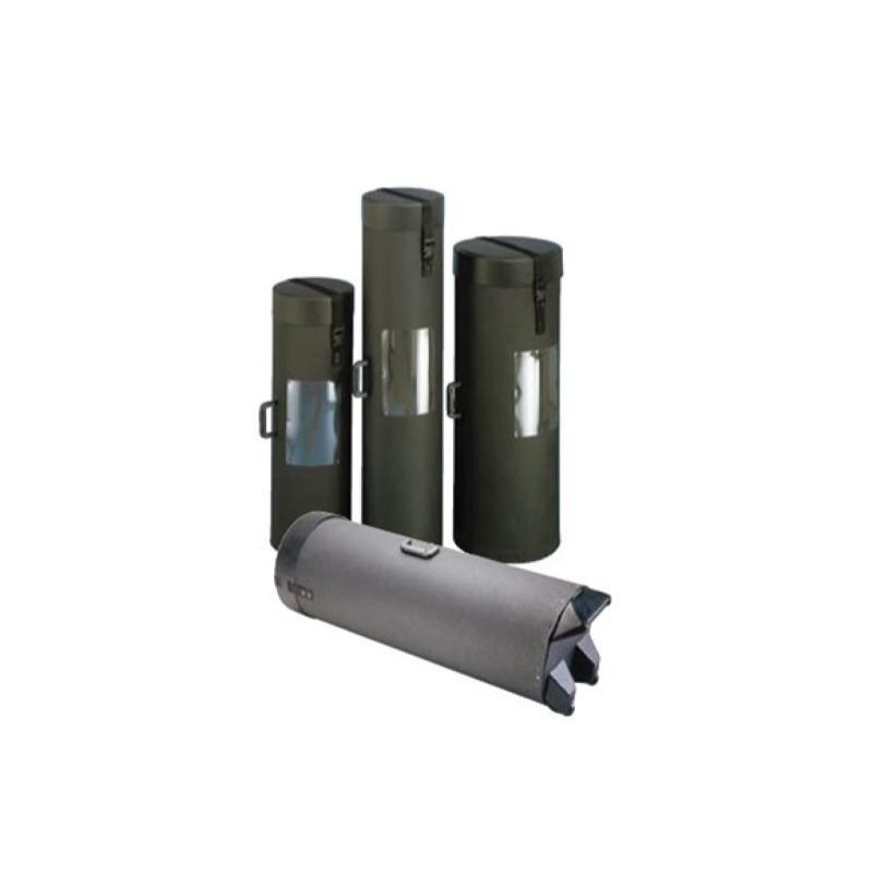 Durable cylindrical shipping cases with handles for safe transport of trade show displays and exhibition materials