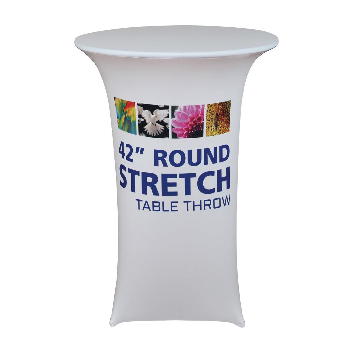 42 inch round stretch table throw for trade shows and special event displays