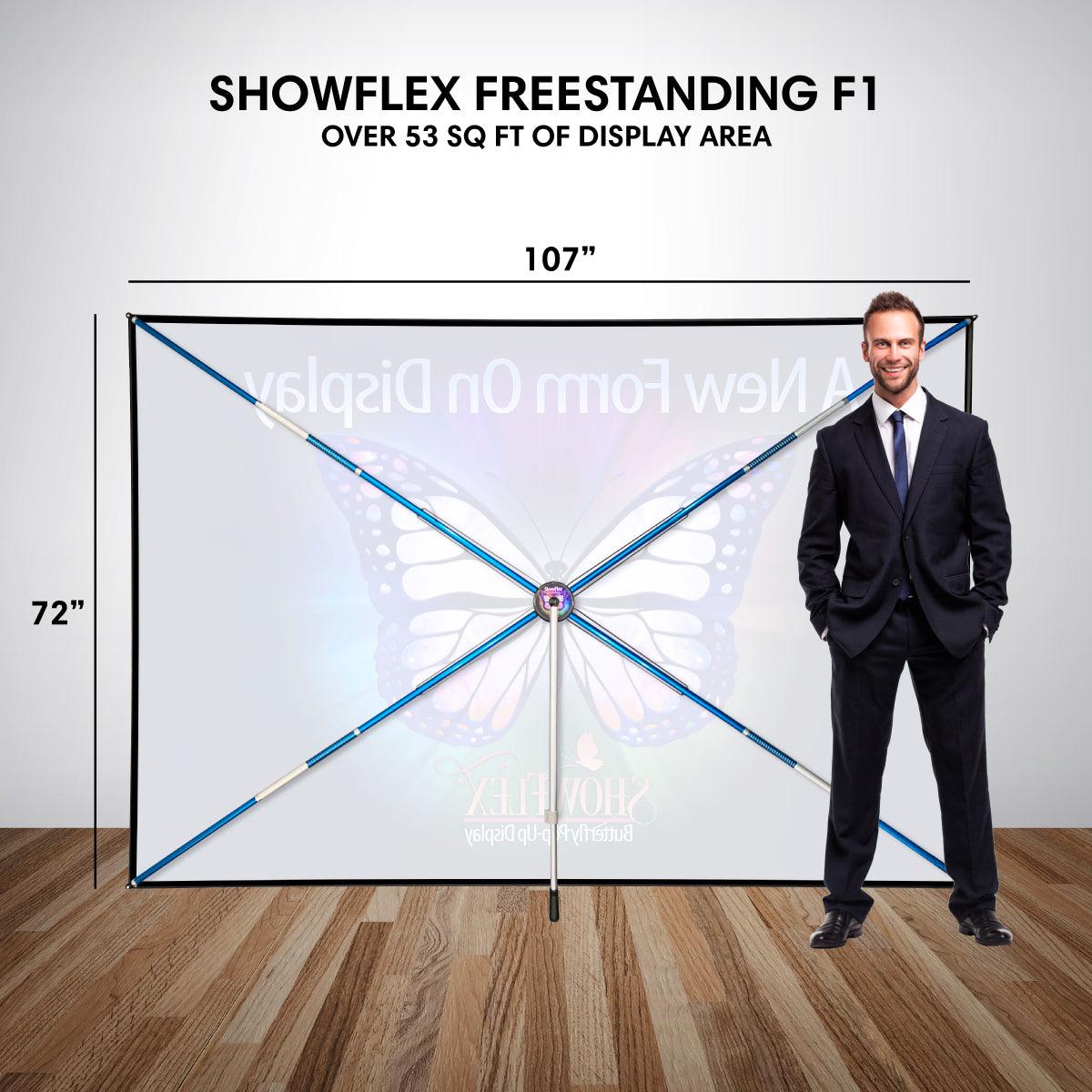 ShowFlex F1 Freestanding Display (107"w x 72"h) - TradeShowPlus