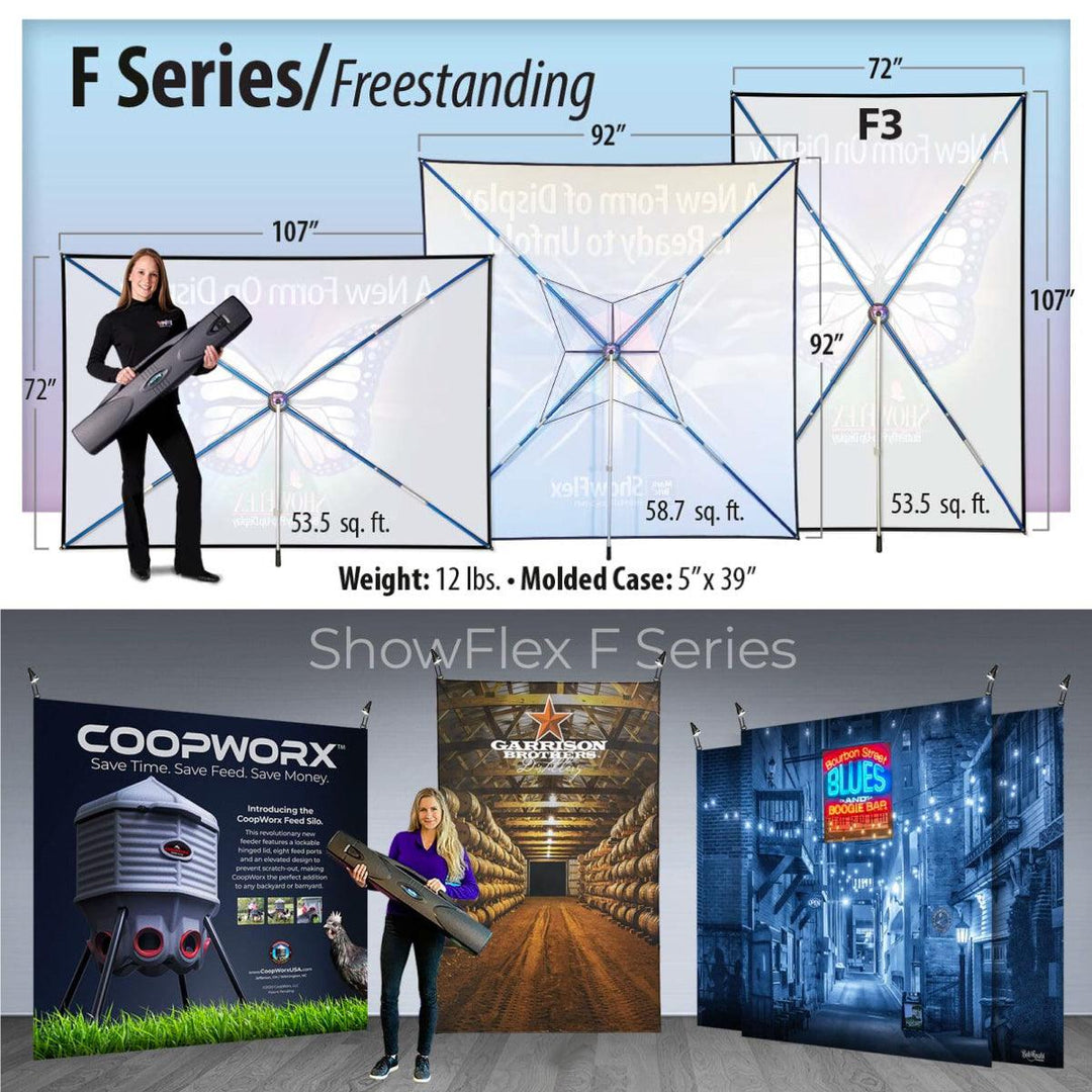 ShowFlex F1 Freestanding Display (107"w x 72"h) - TradeShowPlus