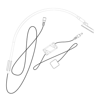 Slimline LED banner stand light with cables, ideal for trade shows, exhibitions, and event displays