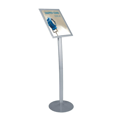 Snapper stand display sign holder, ideal for trade shows, exhibitions, and special event signage