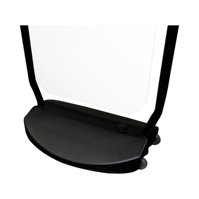 Base of portable swing sign stand for trade shows and exhibitions with sturdy frame and wheels