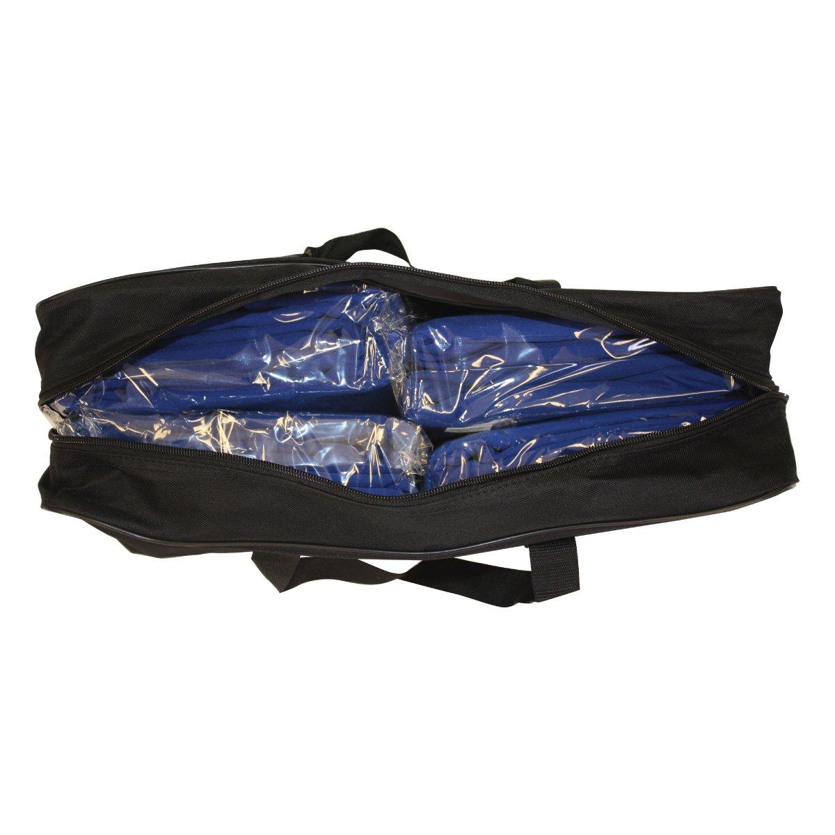 Compact trade show carrying bag with folded display materials packed for exhibitions and events