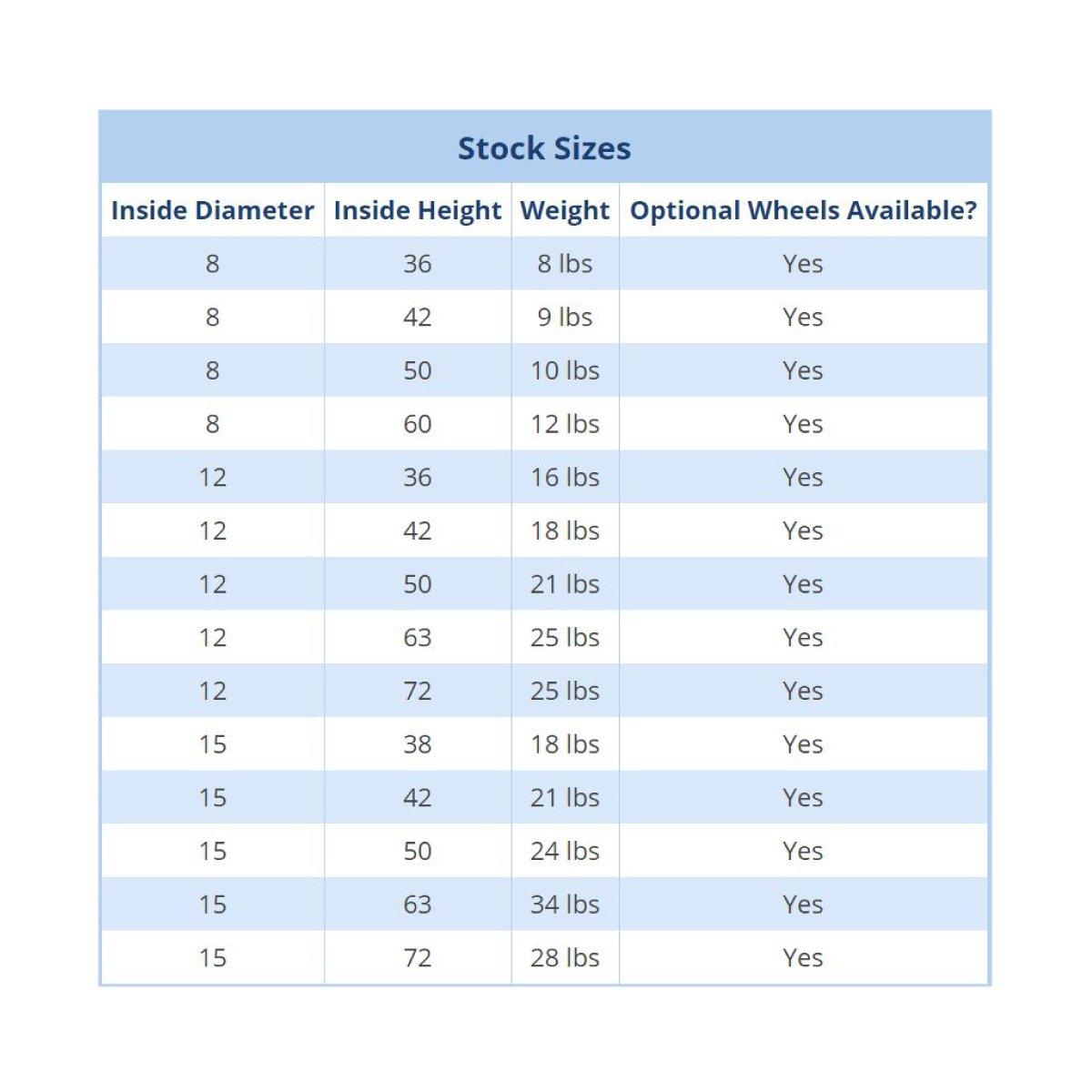 Trade show tank tube shipping cases with adjustable heights and optional wheels for exhibitions and events