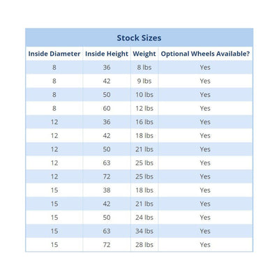 Trade show tank tube shipping cases with adjustable heights and optional wheels for exhibitions and events
