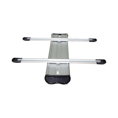 Trade show banner stand base with support poles for exhibitions and special event displays